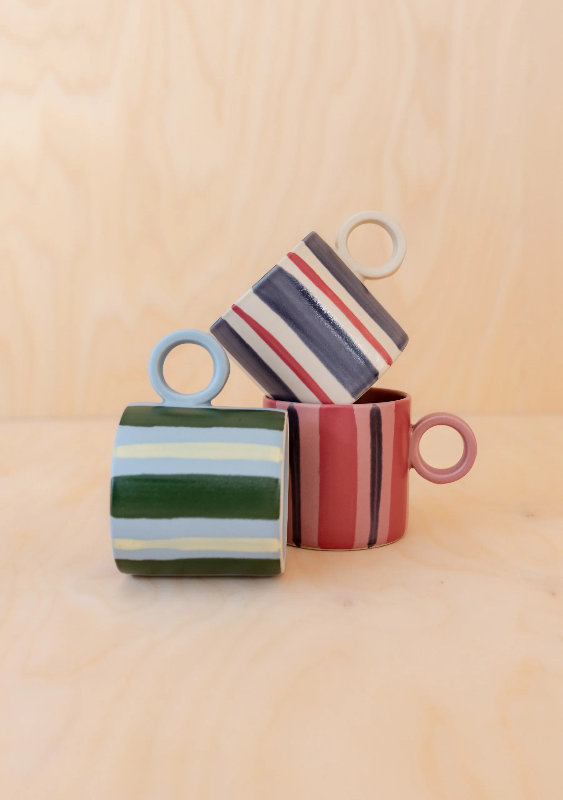 Blue Stripe Hand-Painted Mug - Image 2