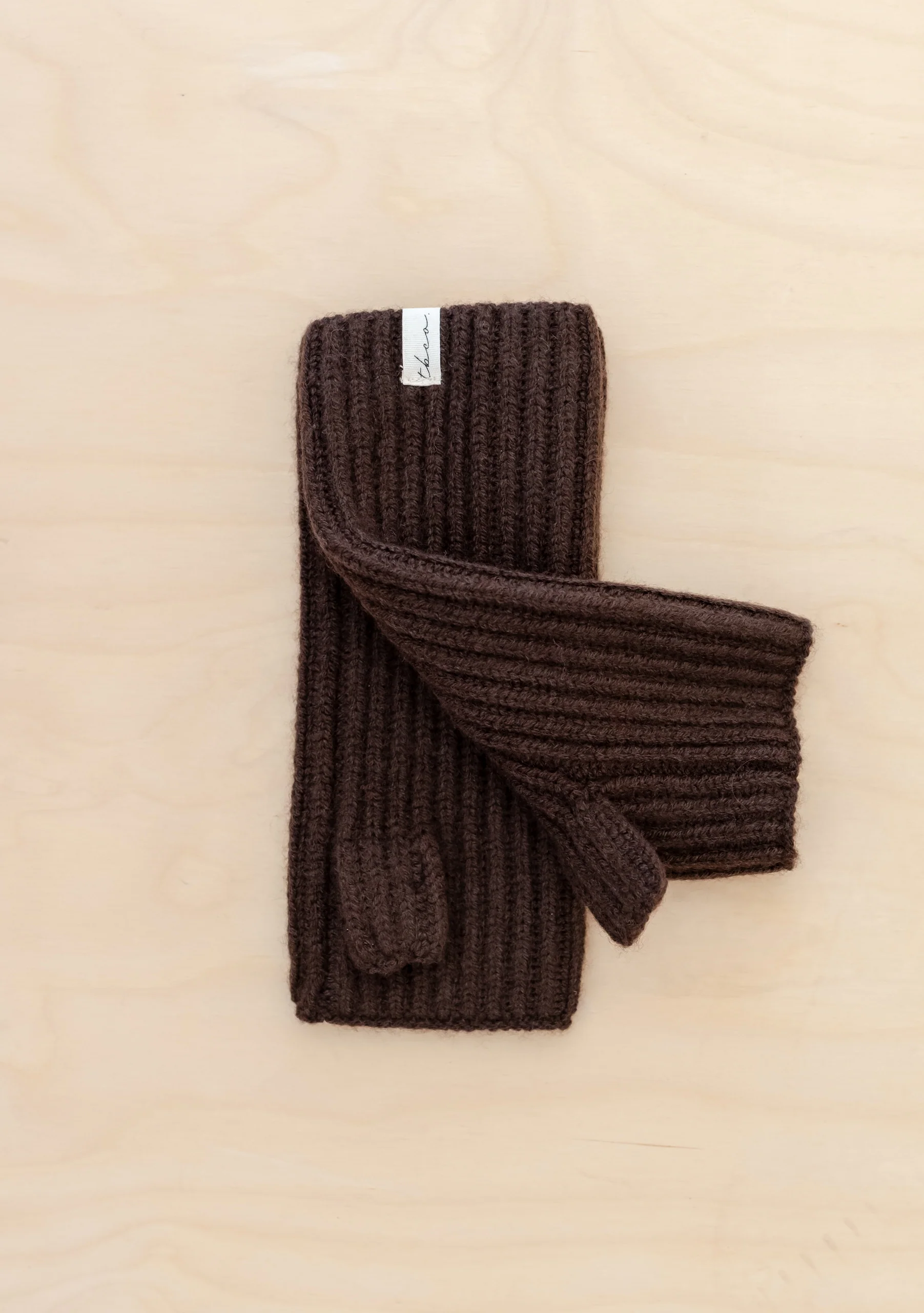 Cashmere & Merino Wrist Warmers in Brown - Image 2