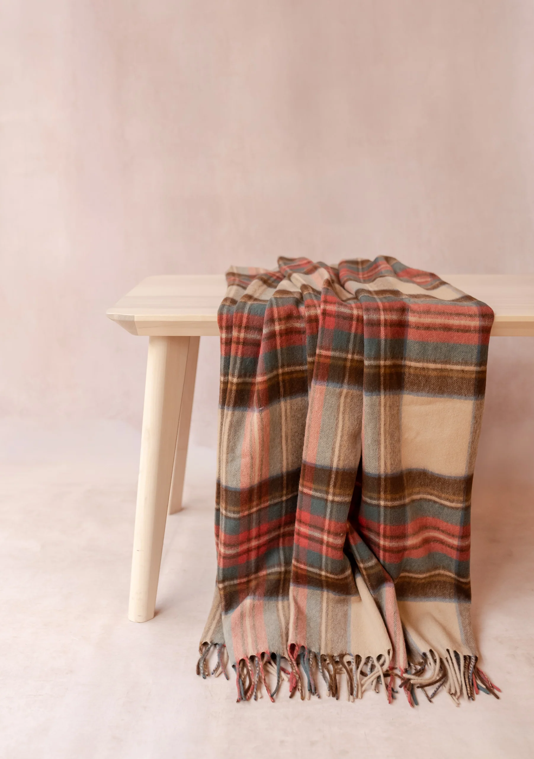 Cashmere Small Blanket in Stewart Dress Antique Tartan