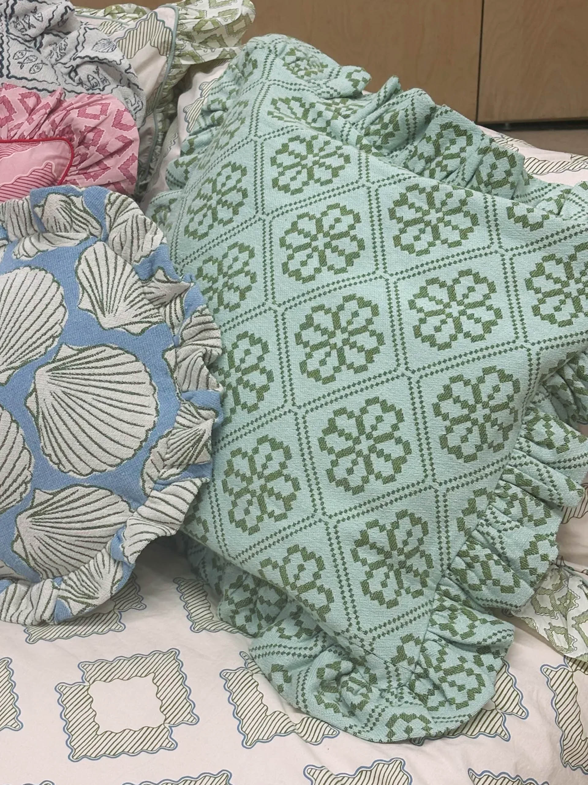 Cotton Cushion Cover in Blue Floral - Image 3