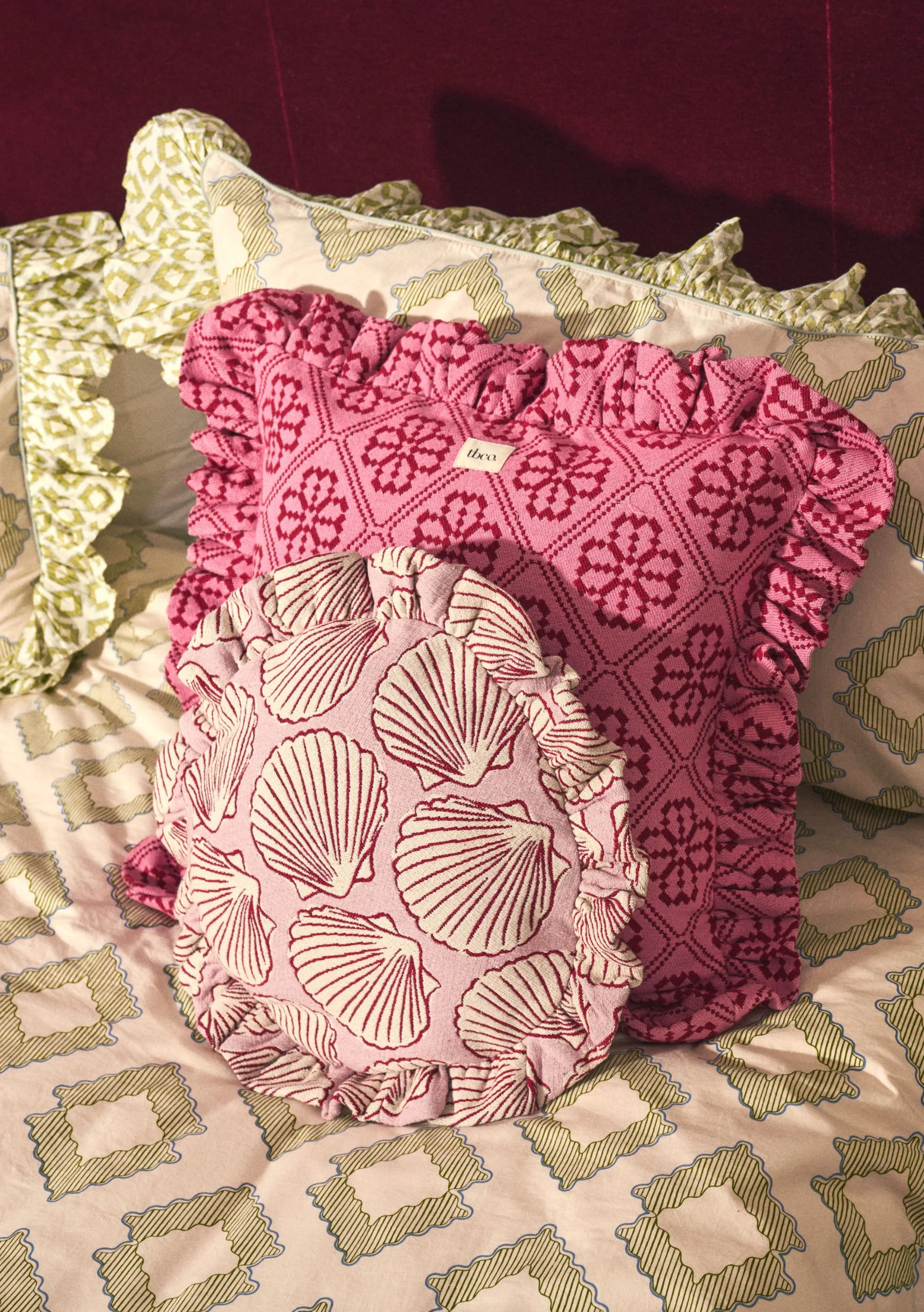 Cotton Cushion Cover in Pink Shell - Image 2