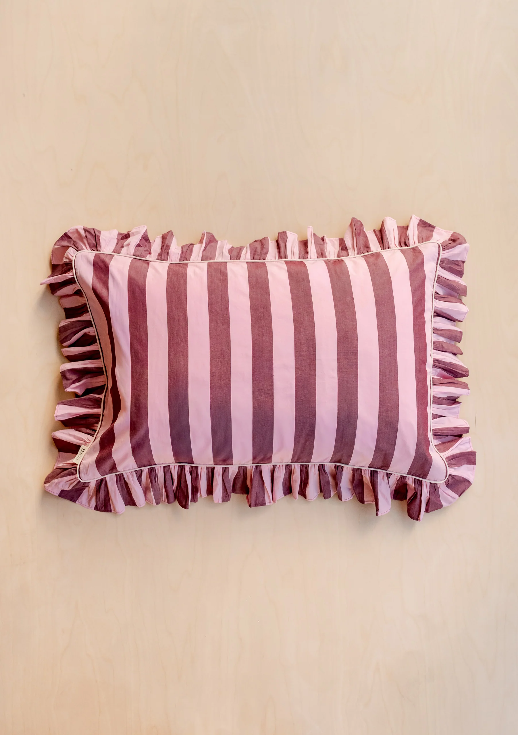 100% Cotton Bedding in Pink & Burgundy Stripe - Image 6