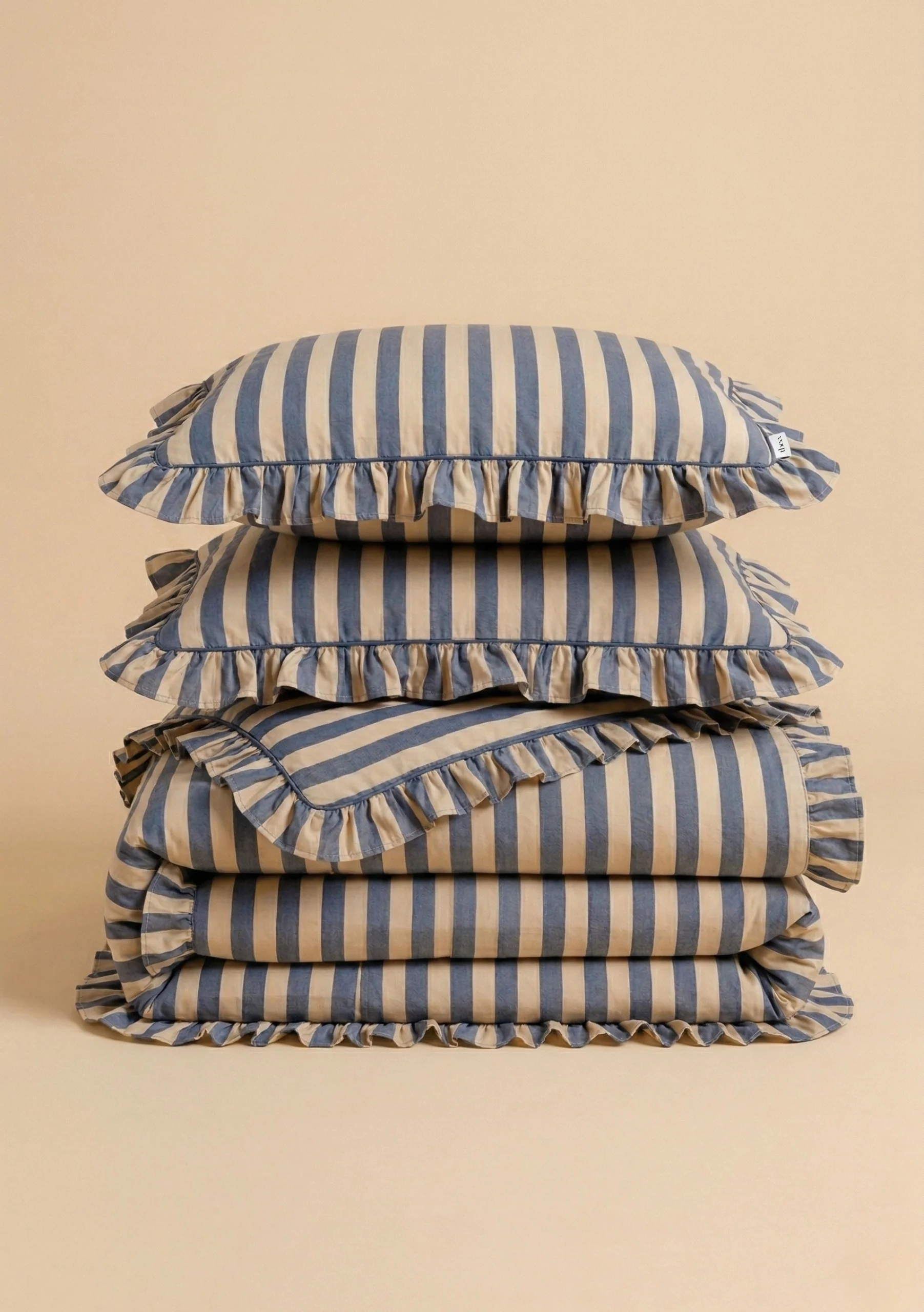 100% Cotton Bedding in Navy Stripe - Image 2