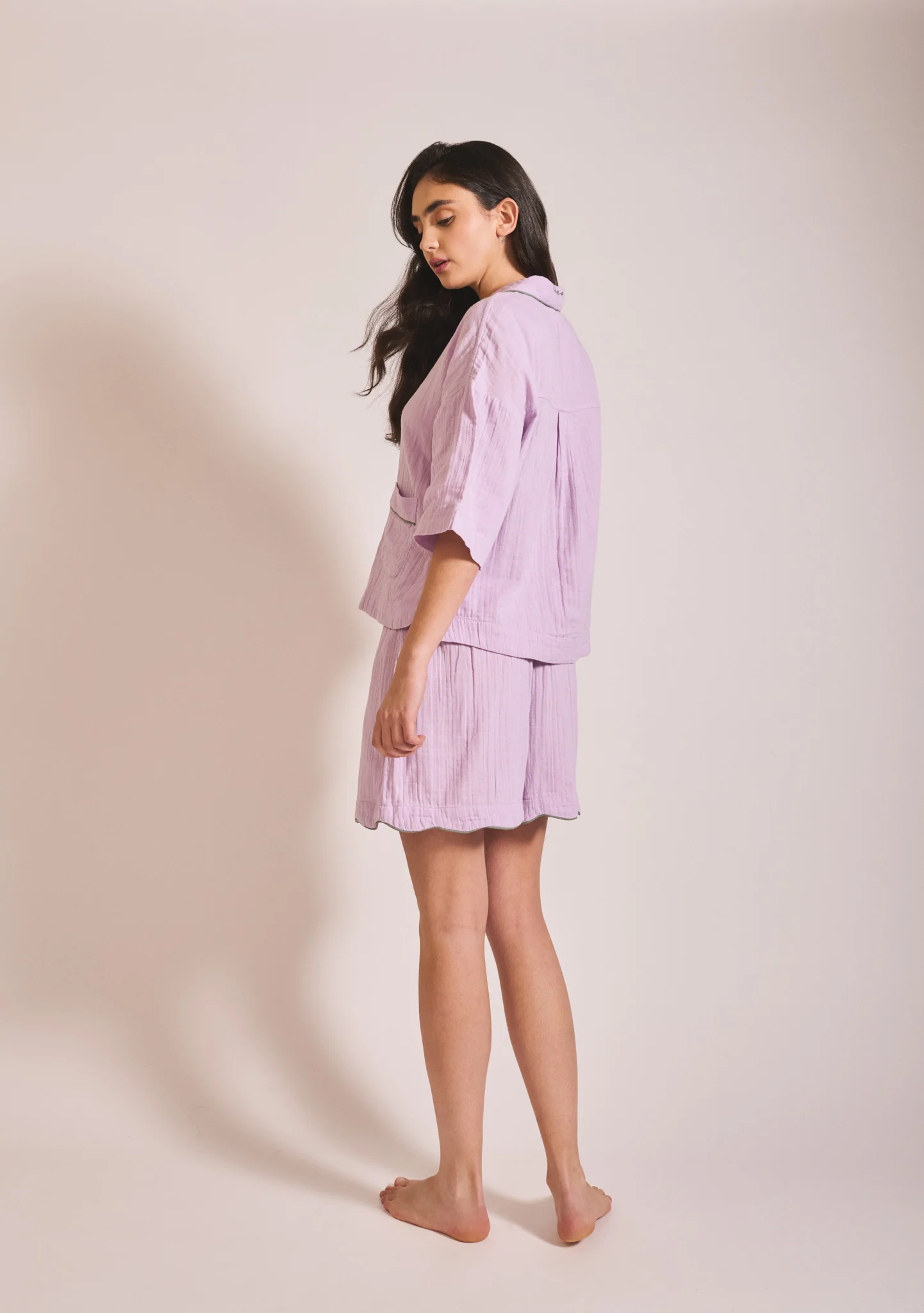 Cotton Pyjamas in Lilac - Image 2