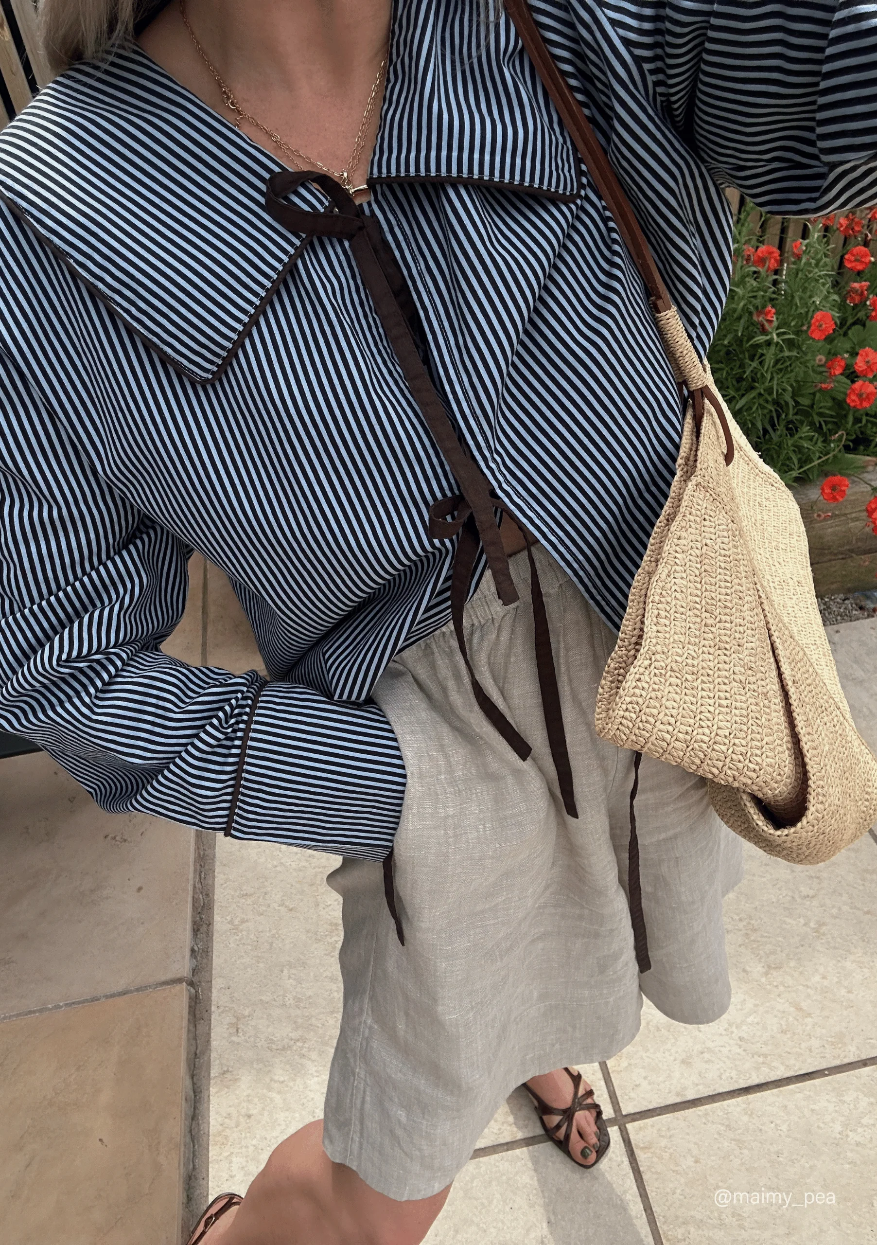Cotton Shirt in Blue Stripe