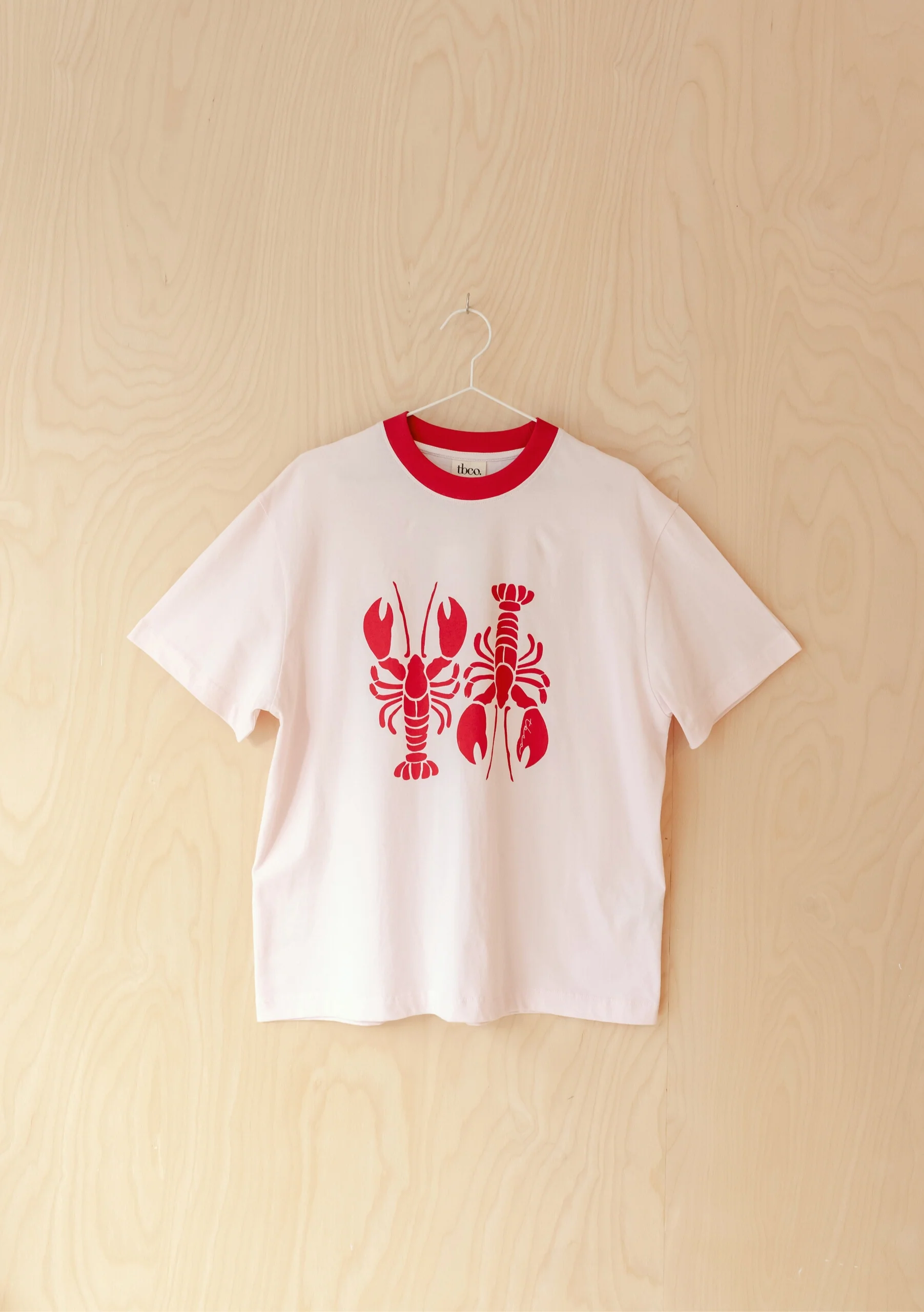 Cotton T-Shirt in Pink Lobster - Image 3