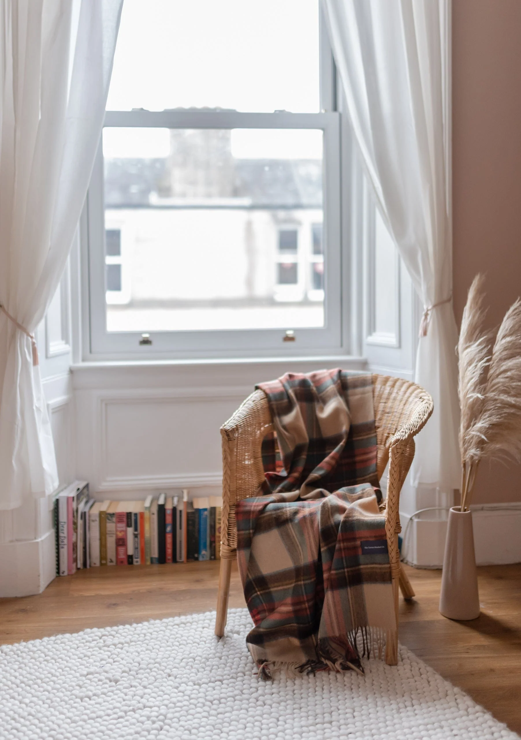 Lambswool Blanket in Stewart Dress Antique Tartan - Image 2
