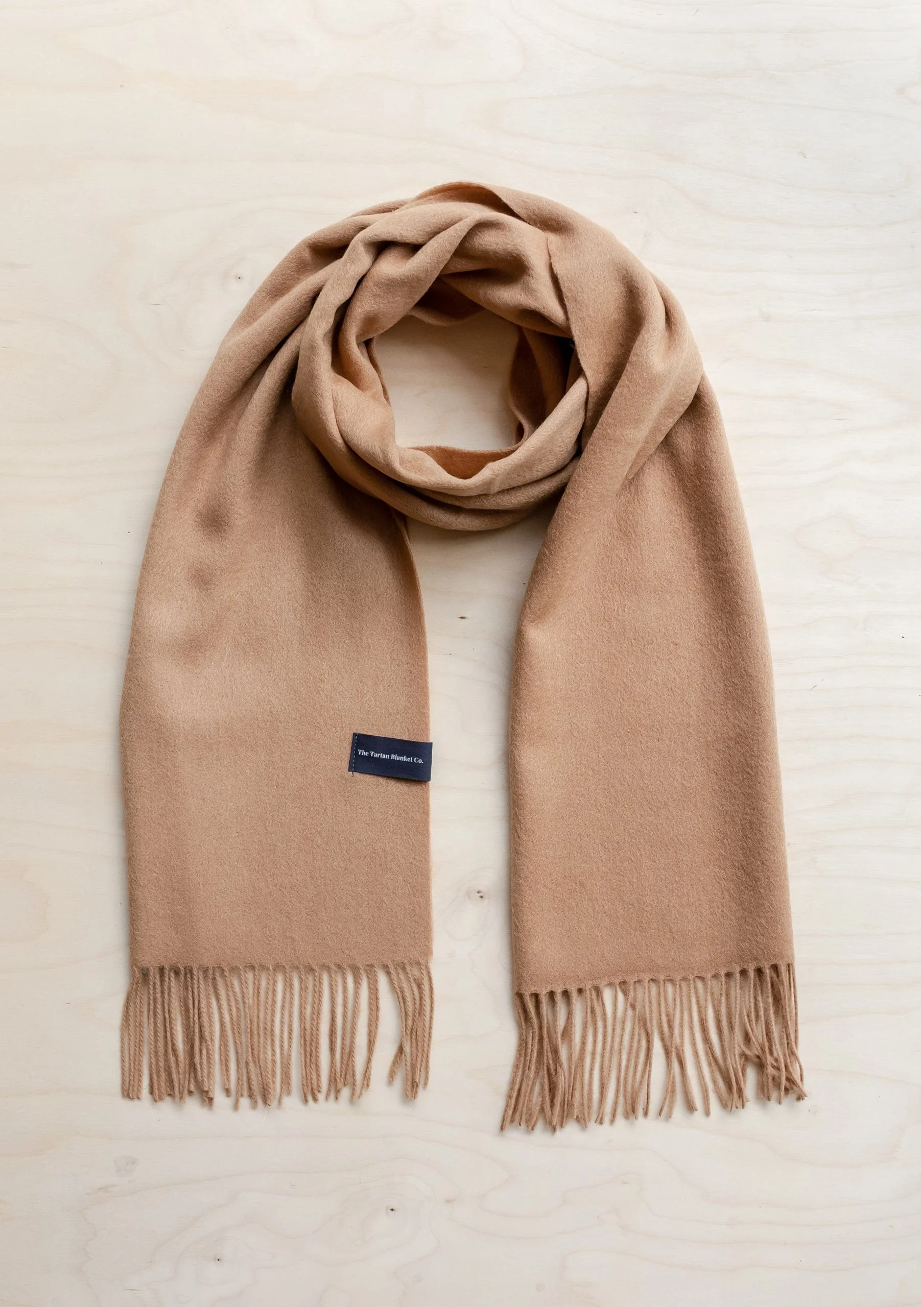 Lambswool Oversized Scarf in Camel - Image 2