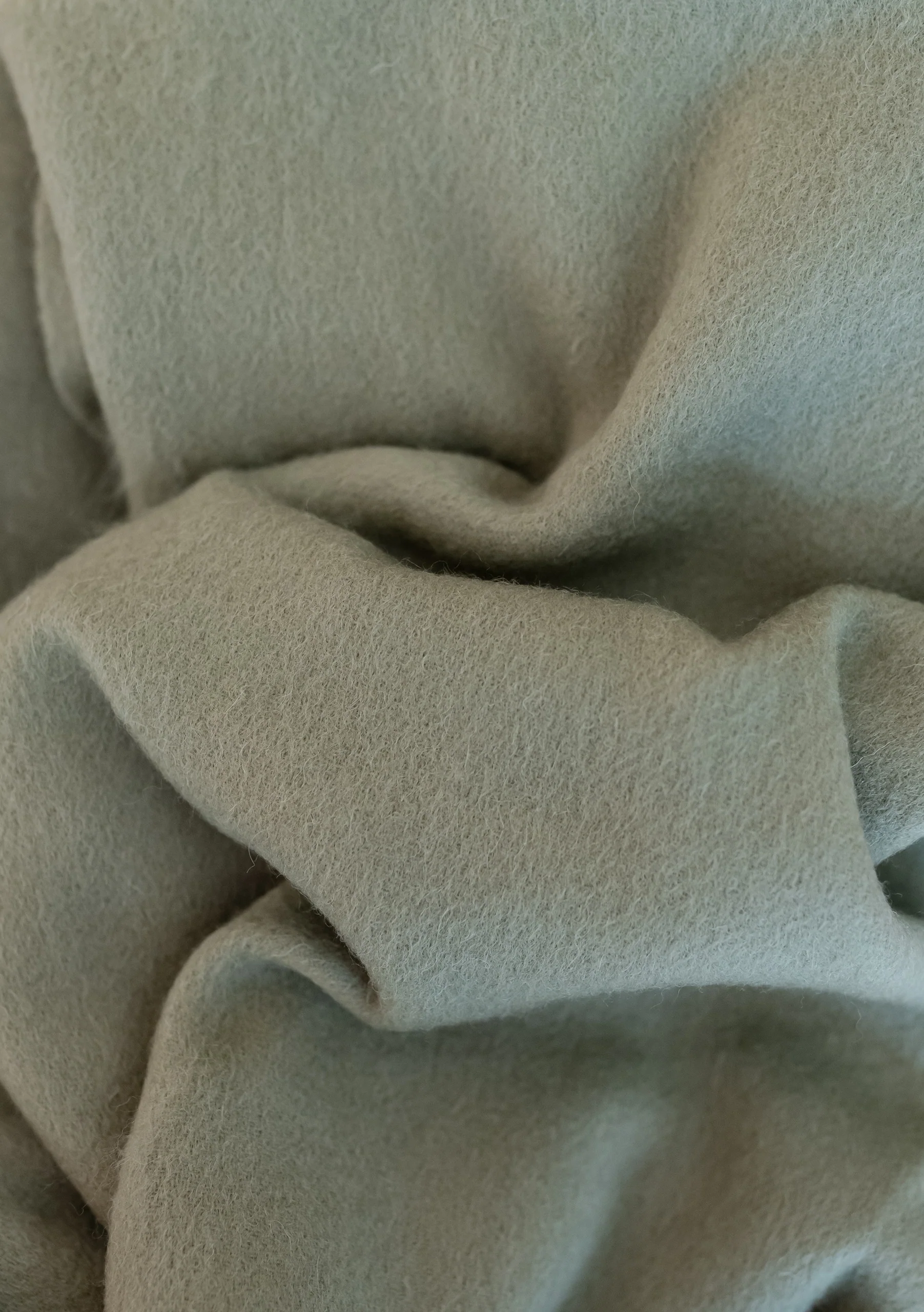 Lambswool Oversized Scarf in Olive - Image 3