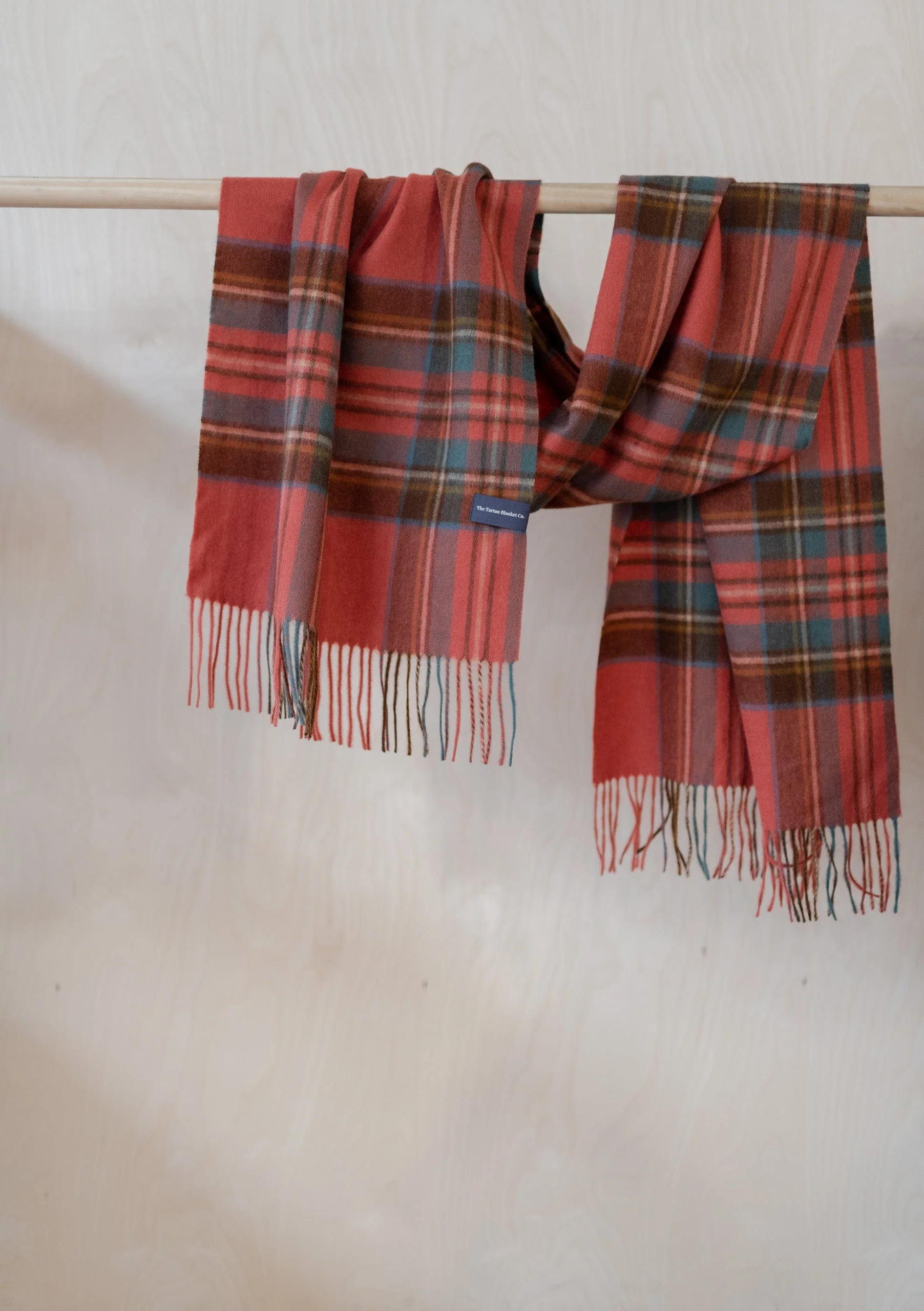 Lambswool Oversized Scarf in Stewart Royal Antique Tartan - Image 2