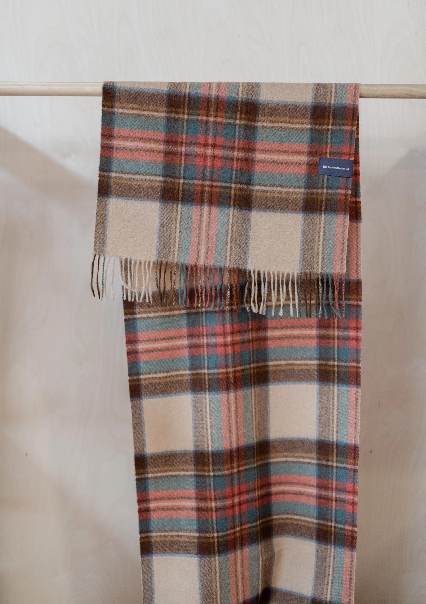 Lambswool Oversized Scarf in Stewart Dress Antique Tartan - Image 2