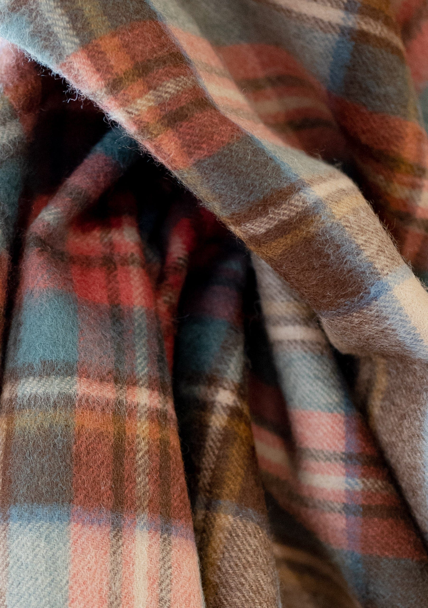 Lambswool Oversized Scarf in Stewart Dress Antique Tartan - Image 3