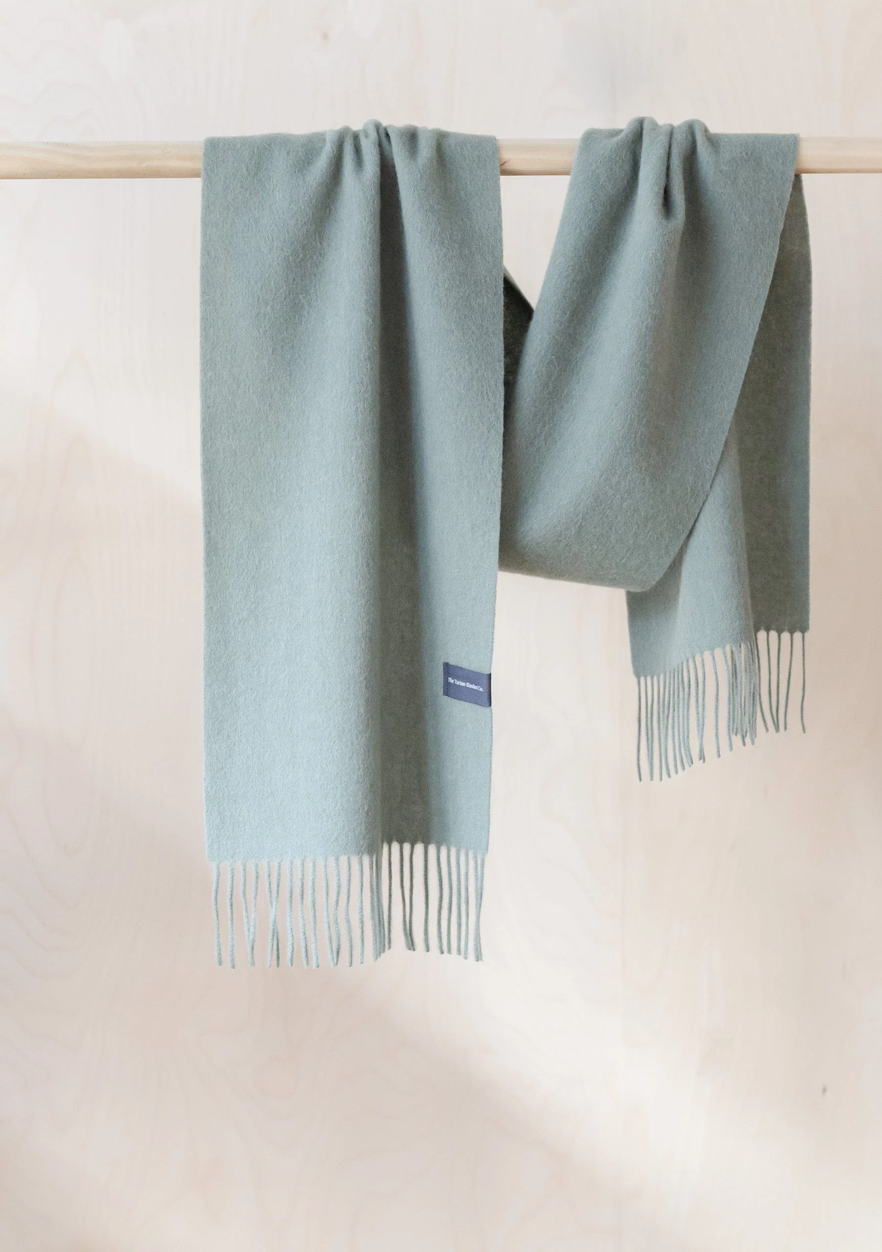 Lambswool Scarf in Sage Melange - Image 2