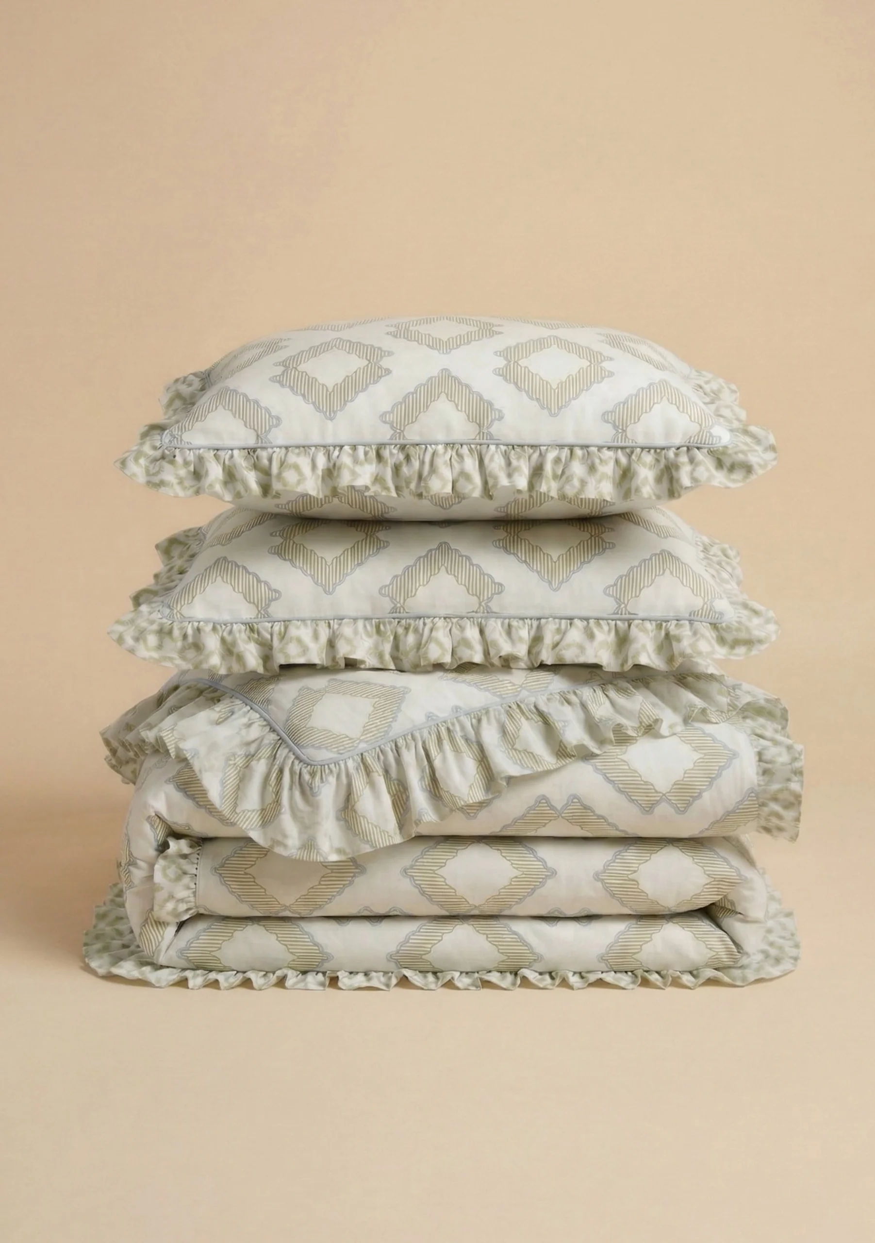 100% Cotton Bedding in Green Diamond - Image 2