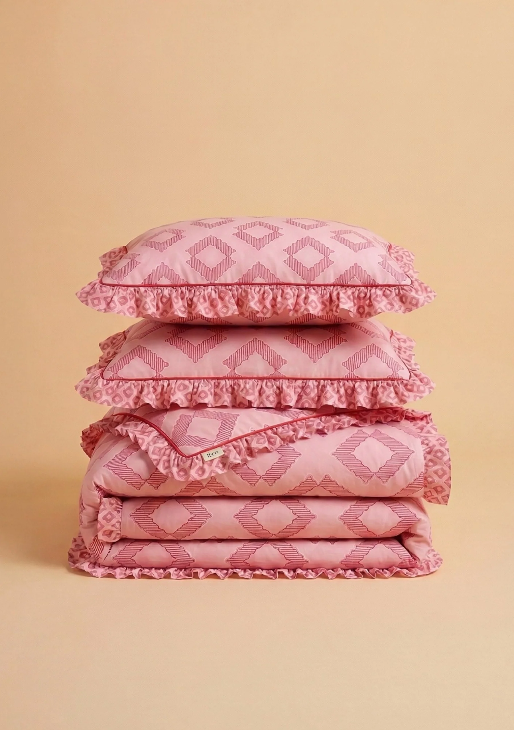 100% Cotton Bedding in Pink Diamond - Image 2