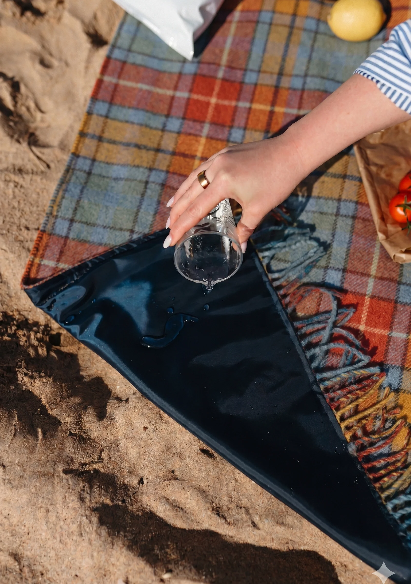 Water Resistant Recycled Wool Picnic Blanket in Buchanan Antique Tartan - Image 3