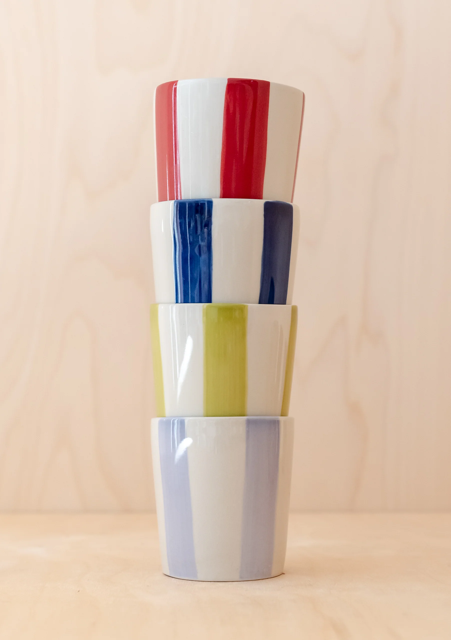 Red Stripe Hand-Painted Mug - Image 2
